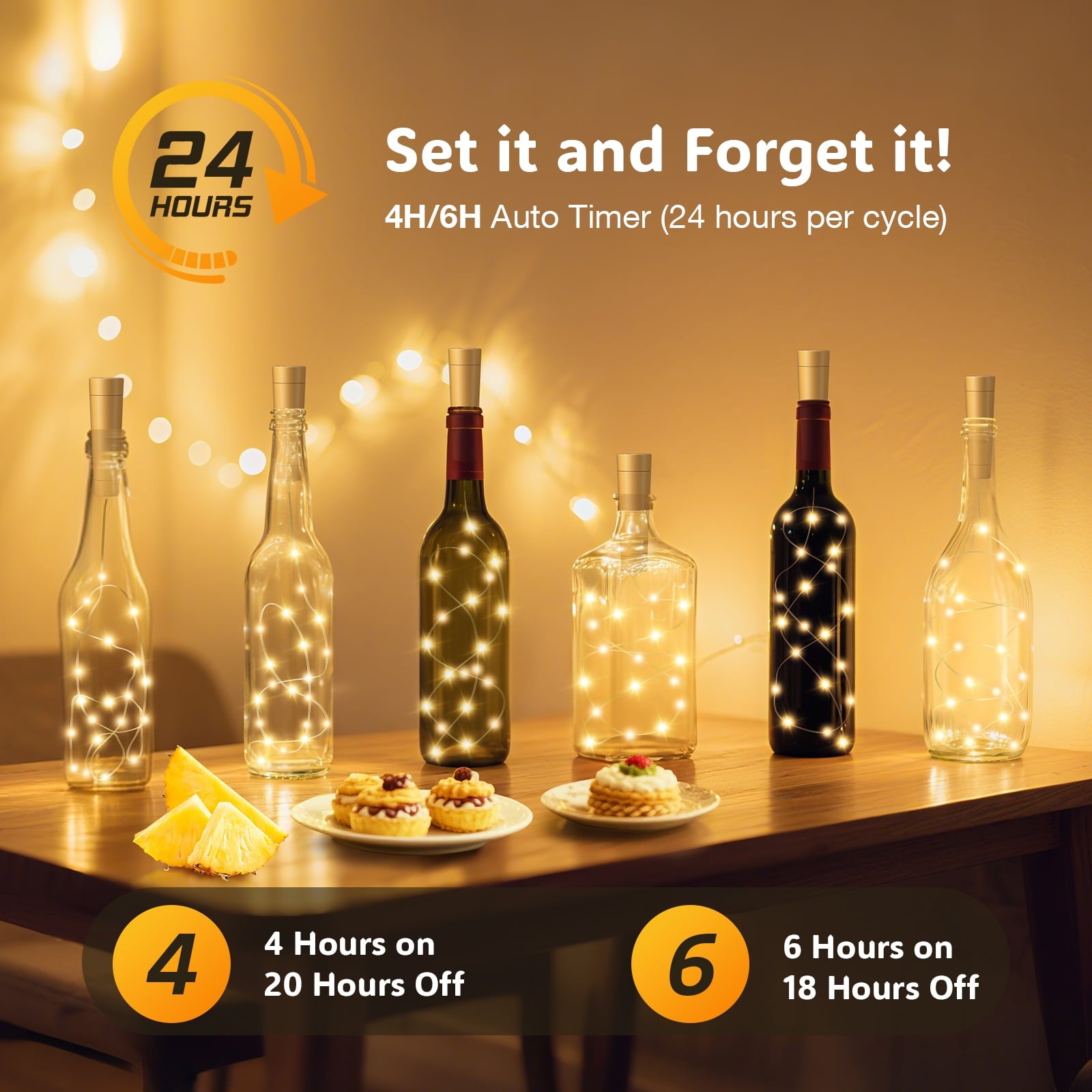 PChero 10 Pack Wine Bottle Lights with Cork & Remote, 6.6ft 20 LED Cork Lights Battery Operated, Waterproof Mini Fairy Lights for Liquor Bottles DIY Wedding Party Bar Christmas Décor, Warm White