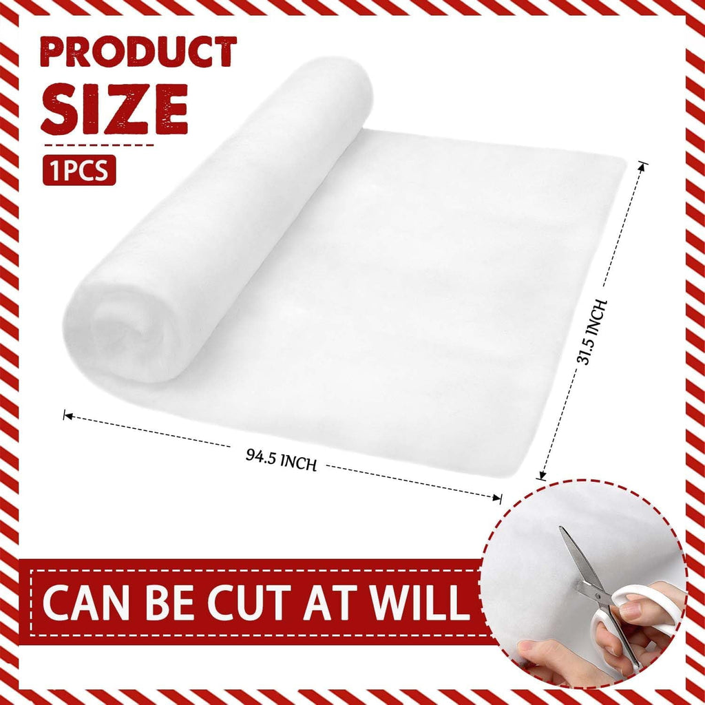 Ayieyill Christmas Snow Blanket Roll (2.6 x 7.8 Ft), Fake Snow Blanket Large Artificial Snow Roll for Christmas Decoration, Village Displays, Under the Christmas Tree