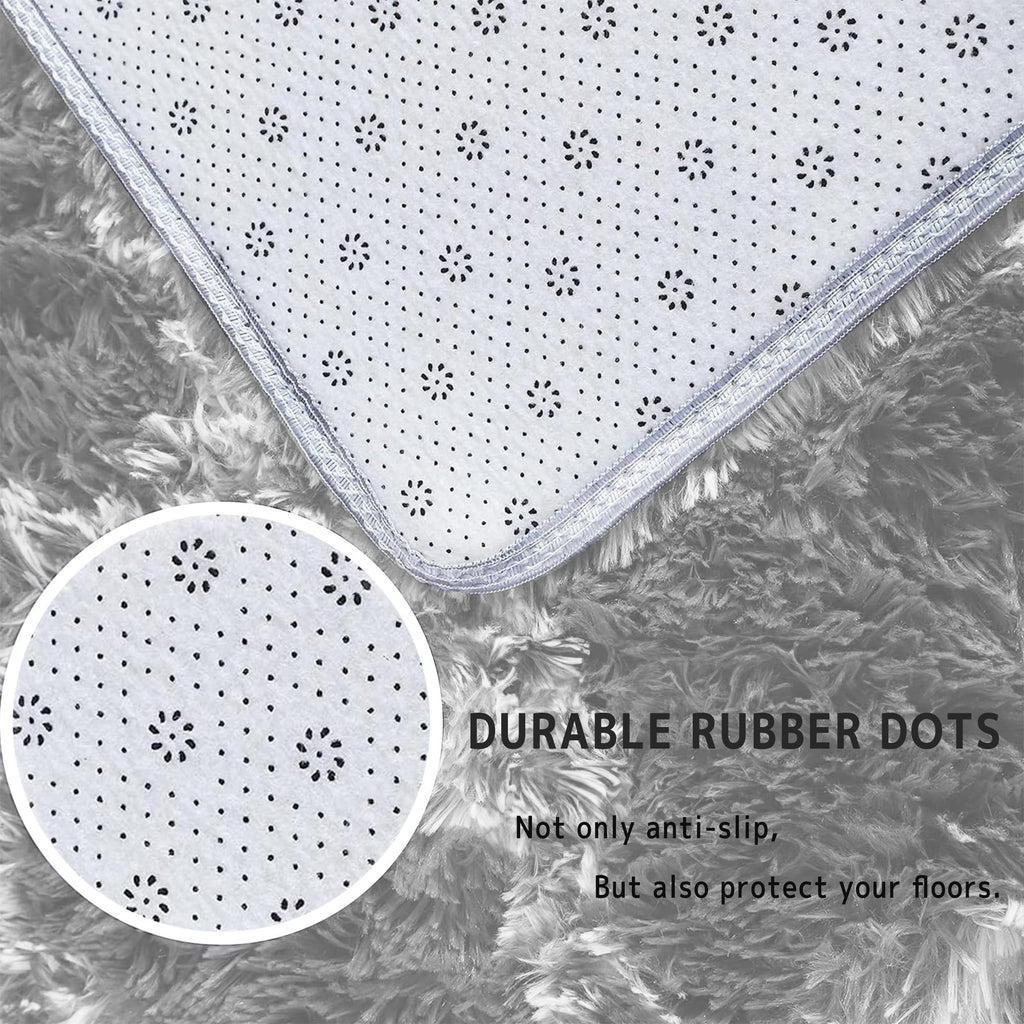 Area Rug for Living Room,Brochao 5ft x 8ft Ultra Shag Area Rug Fluffy Rug,Soft Fuzzy Non-Slip Carpet Mat for Home Decor,Grey