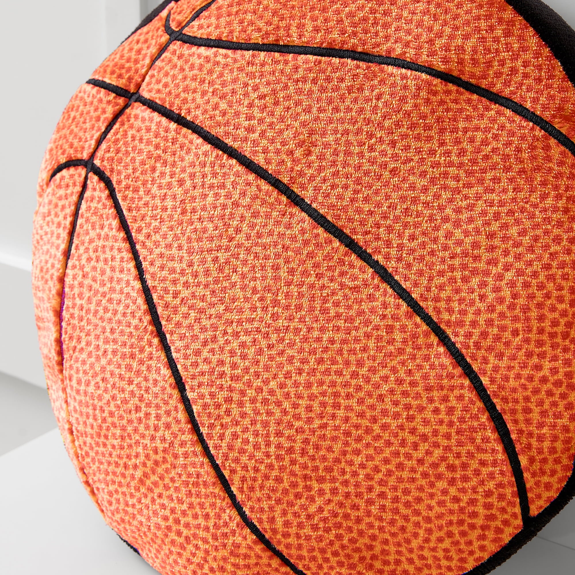 Your Zone Kids Basketball Decorative Pillow, 14” x 14”, Embroidered Plush Polyester, Unisex, Orange