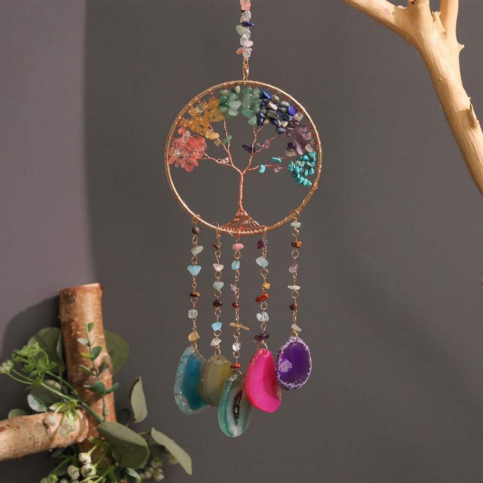 2Pcs Clearance Sale! Bohemian Dreamcatcher Wall Hanging Handmade Light Tree Decoration For Home Bedroom Hangs Practical Home Decor 14.2"