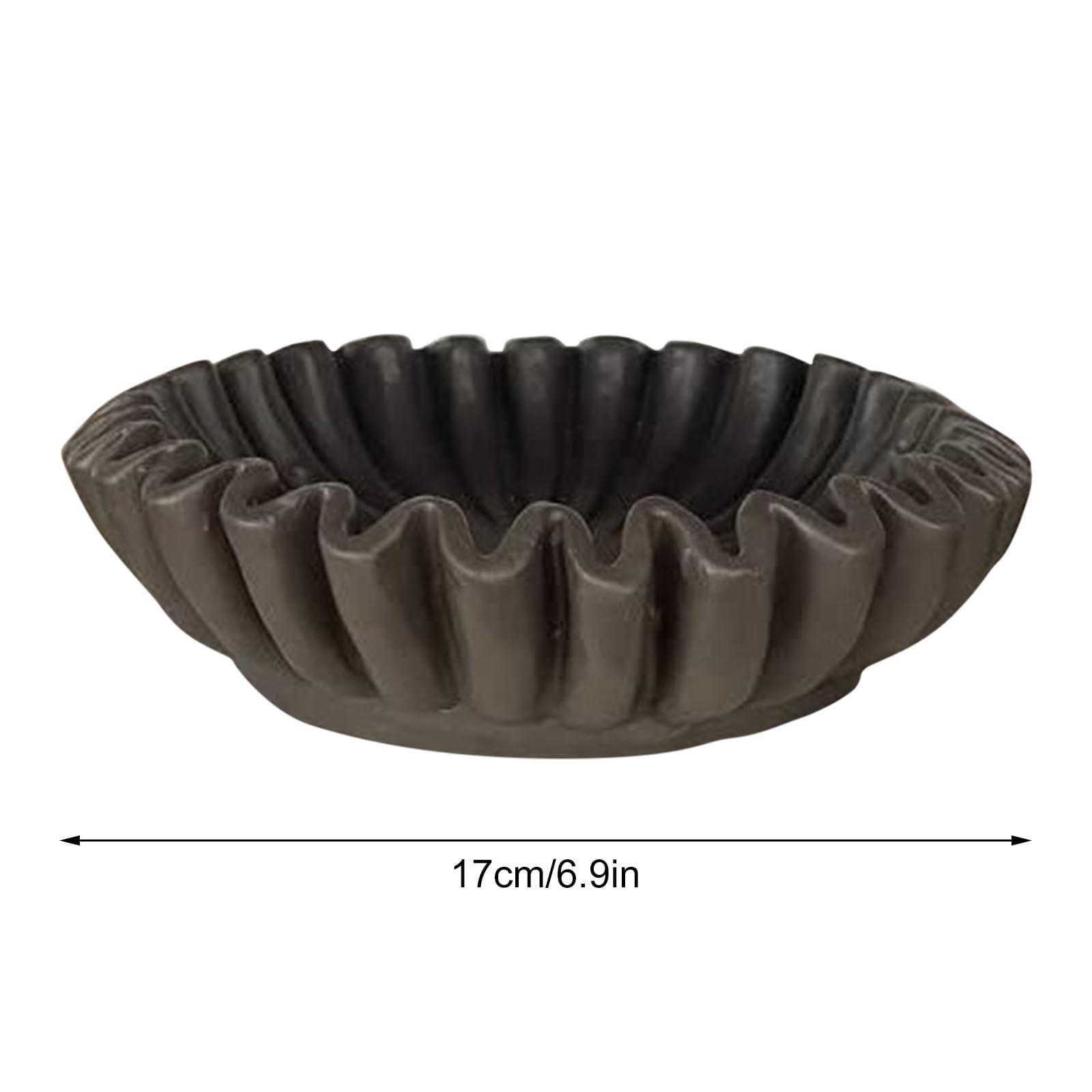 Clearance Desktop Ornament under $10,Ruffle Bowl Decorative Bowls For Home Decor Vintage Ring Dish Fruit Bowl Ruffle Bowl Decor For Living Room Design Coffee Table Bookshelf
